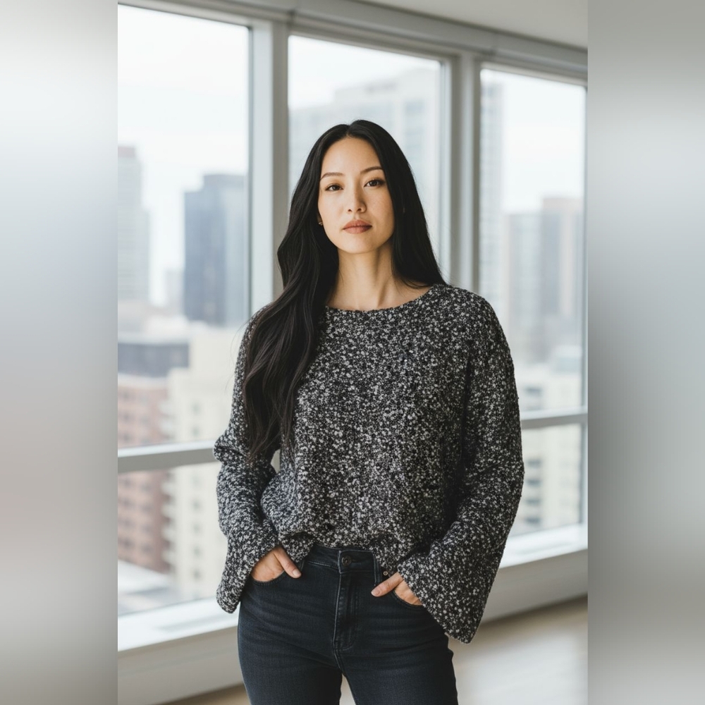 Eileen Fisher Black and White Sweater